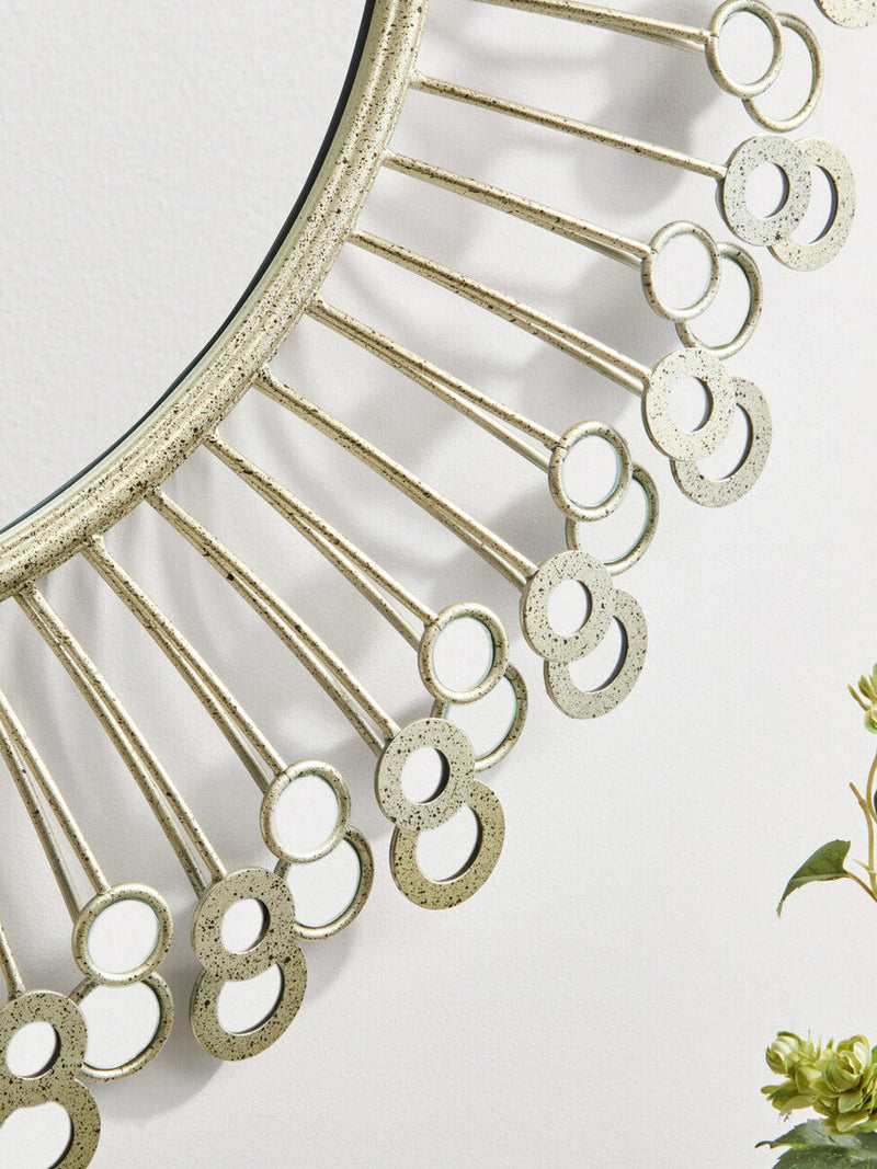 Mirrored Disc Detail Wall Mirror | Cissell