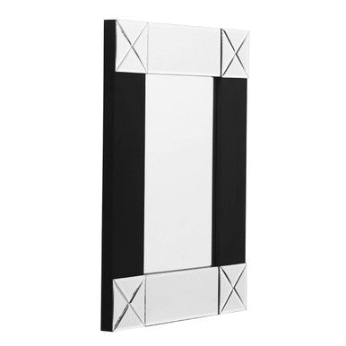 Small Wall Mirror with Black and Bevelled Frame | Boulevard