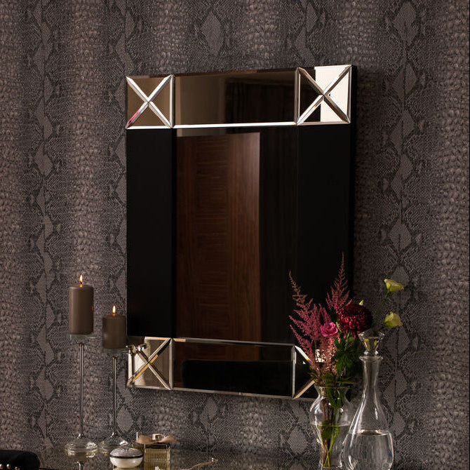 Small Wall Mirror with Black and Bevelled Frame | Boulevard