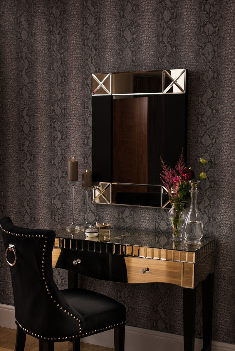Small Wall Mirror with Black and Bevelled Frame | Boulevard