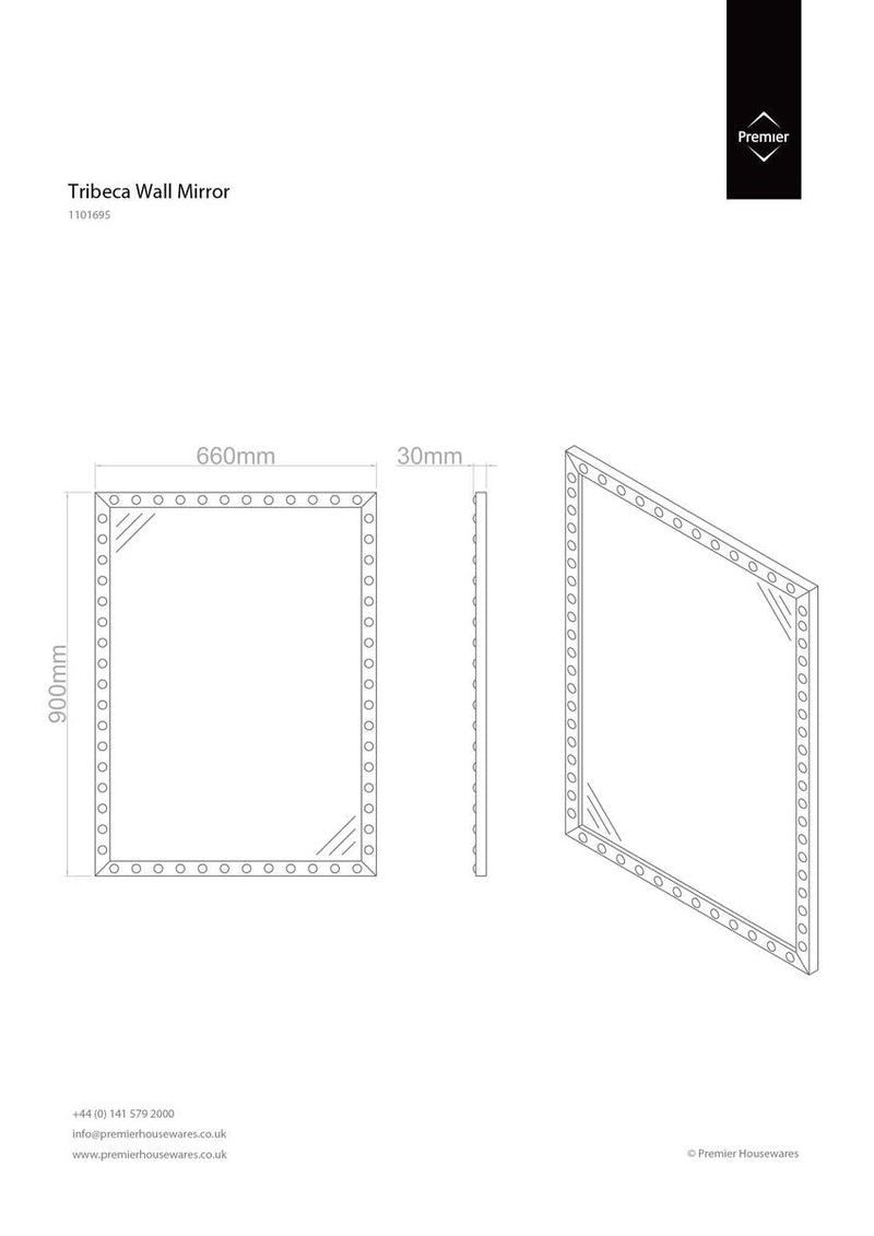 Wall Mirror with Stud Detail | Tribeca