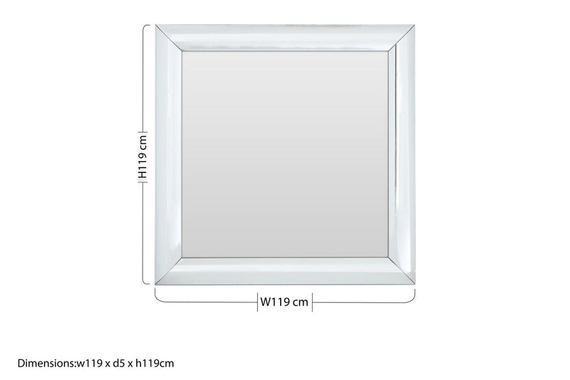 Thick Silver Frame Small Square Wall Mirror | Petillo