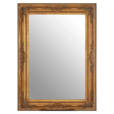 Baroque Rectangular Antique Gold Wall Mirror | Brussels