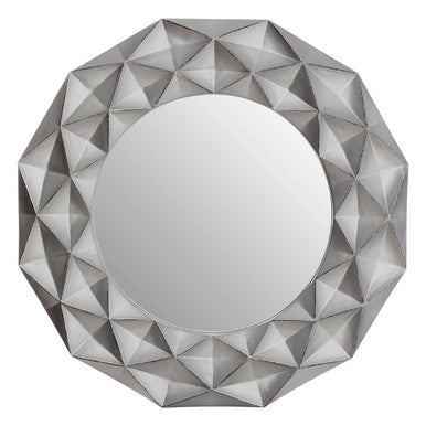 3D Effect Light Silver Wall Mirror | Hexa