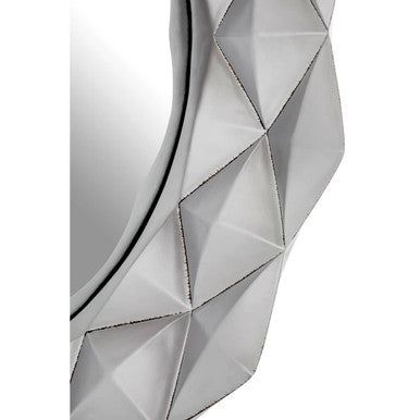 3D Effect Light Silver Wall Mirror | Hexa