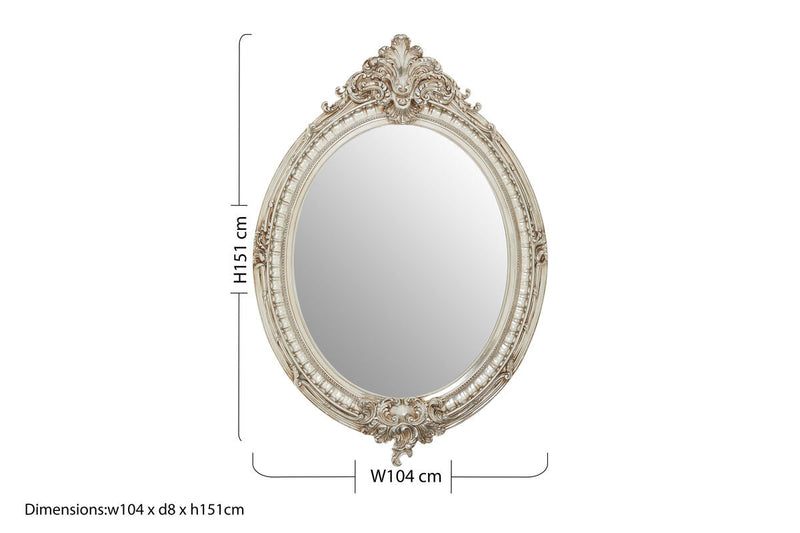 Champagne Oval Framed Wall Mirror | Juliet