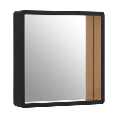 Medium Black Wall Mirror with Gold Edge | Trosa