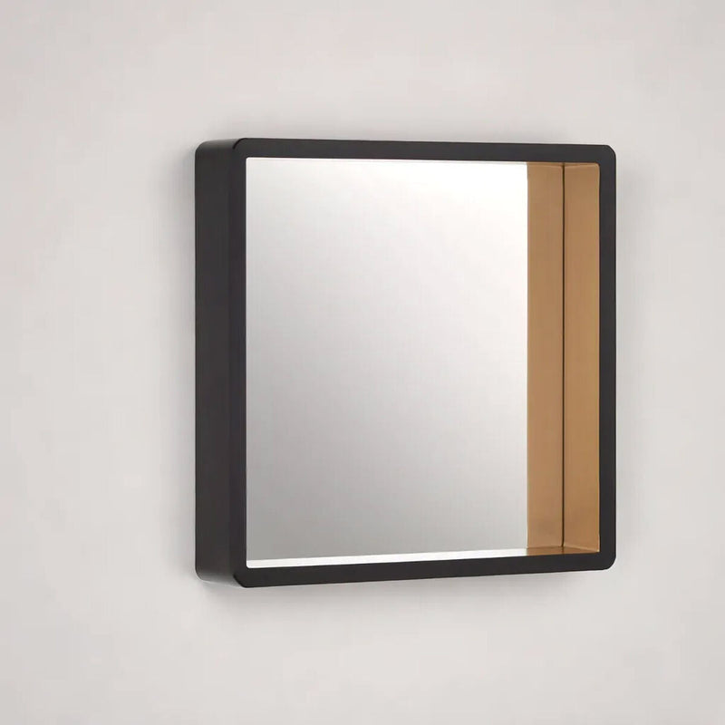 Medium Black Wall Mirror with Gold Edge | Trosa