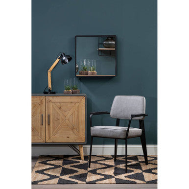 Medium Black Wall Mirror with Gold Edge | Trosa