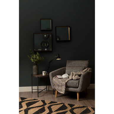 Medium Black Wall Mirror with Gold Edge | Trosa
