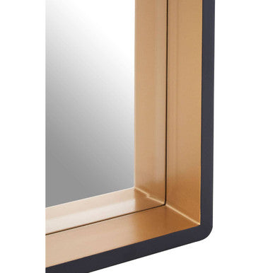 Medium Black Wall Mirror with Gold Edge | Trosa