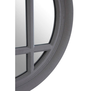 Antique Grey Round Wall Mirror | Hawthorne
