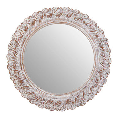 Antique Grey Acanthus Leaf Wall Mirror | Plume