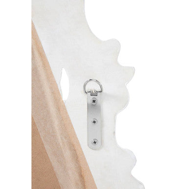 Antique White Rose Crest Wall Mirror | Locatelli