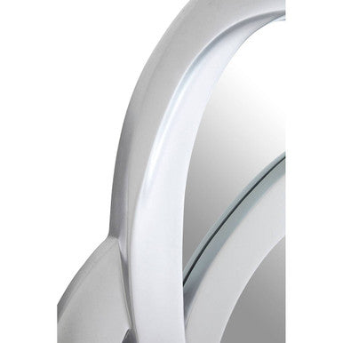 Silver Finish Elliptical Design Wall Mirror | Opus