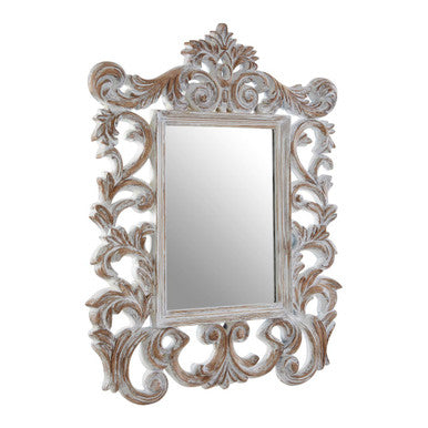 Caracci Antique Grey Fleur-De-Lis Wall Mirror