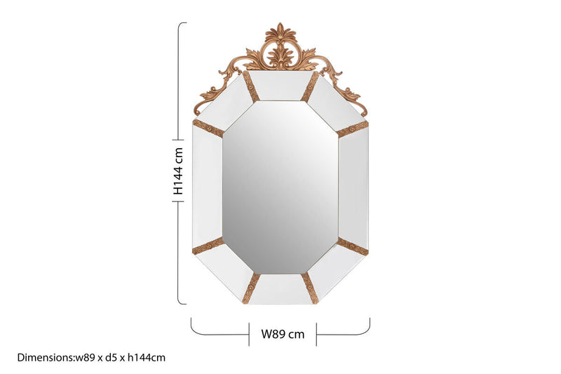 Wall Mirror with Gold Resin Frame | Milana
