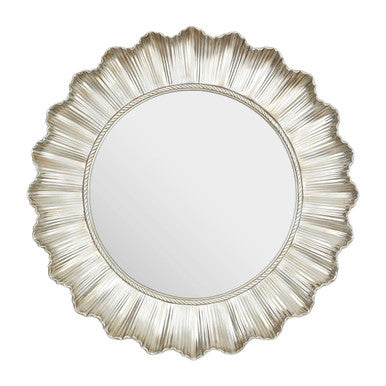 Champagne Finish Scallop Wall Mirror | Adelere