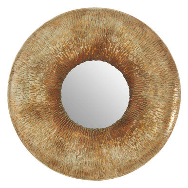 Gold Medium Textured Wall Mirror | Faiza
