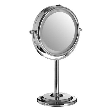 Chrome Iron LED Table Mirror | Cassini