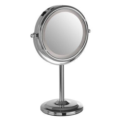 Chrome Iron LED Table Mirror | Cassini