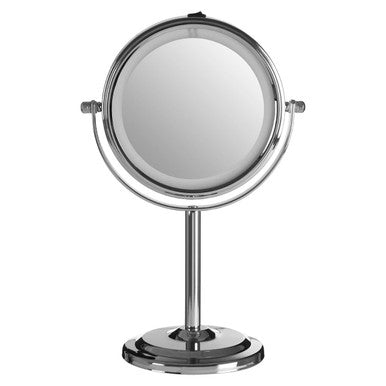 Chrome Iron LED Table Mirror | Cassini