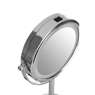 Chrome Iron LED Table Mirror | Cassini