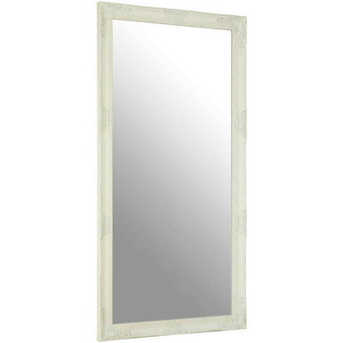 White and Brushed Gold Finish Wall Mirror | Andrey
