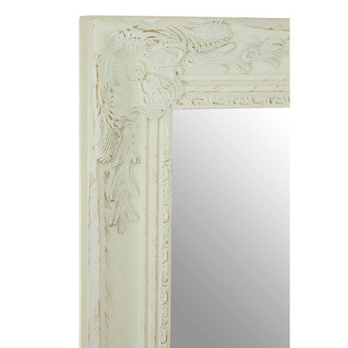 White and Brushed Gold Finish Wall Mirror | Andrey