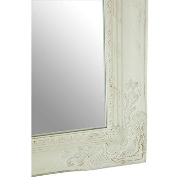White and Brushed Gold Finish Wall Mirror | Andrey