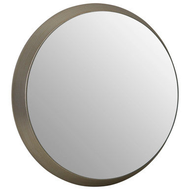 Small Round Wall Mirror with Silver Frame | Athena