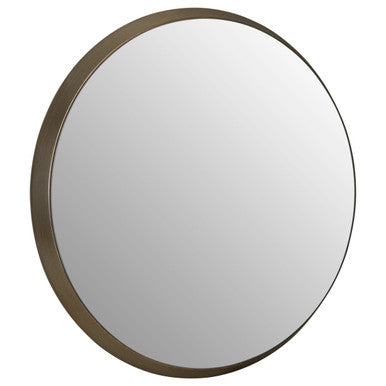 Large Round Wall Mirror with Silver Frame | Athena