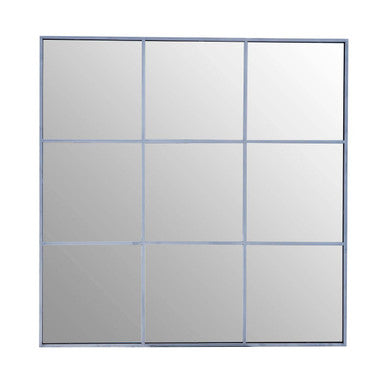 Grid Wall Mirror with Silver Finish Frame | Oriel