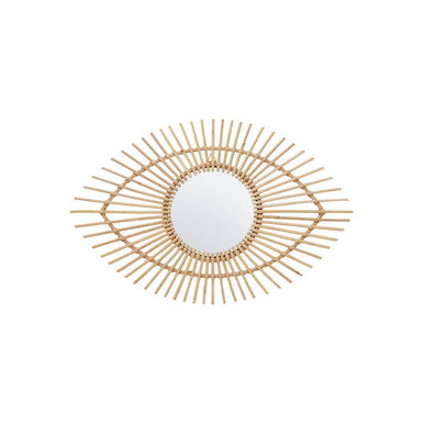 Natural Rattan Eye Shape Wall Mirror | Mataram