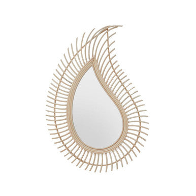Teardrop Natural Rattan Wall Mirror | Mataram