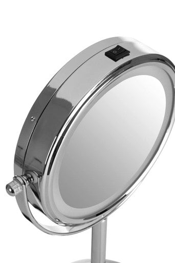 Chrome Finish LED Table Mirror | Cassini