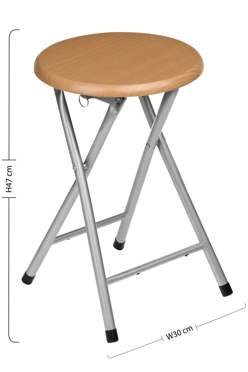 Folding Stool with Wood Veneer Seat | Hinata