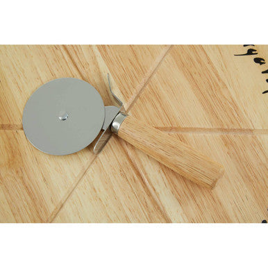 Pizza Board Set with Cutter | Rubberwood