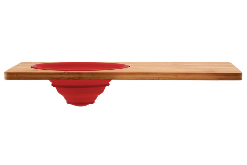 Bamboo Chopping Board With Silicone Colander | Aleki