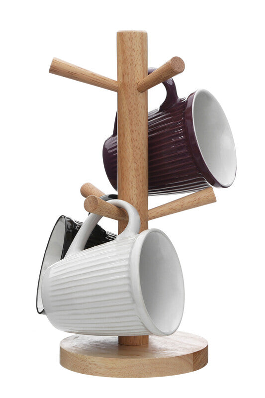 Rubberwood 6 Cup Mug Tree | Soka