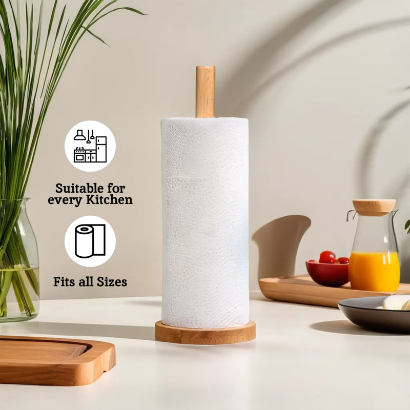 Rubberwood Kitchen Roll Holder | Soka