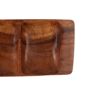 Three Section Serving Dish in Acacia Wood | Kora