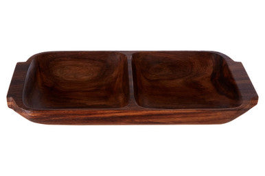Acacia Two Section Serving Dish with Handles | Kora