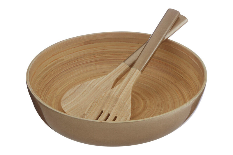 Gold Salad Bowl with Raised Edges | Kyoto