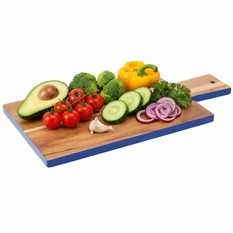 Rectangular Blue Edge Chopping and Serving Board | Socorro
