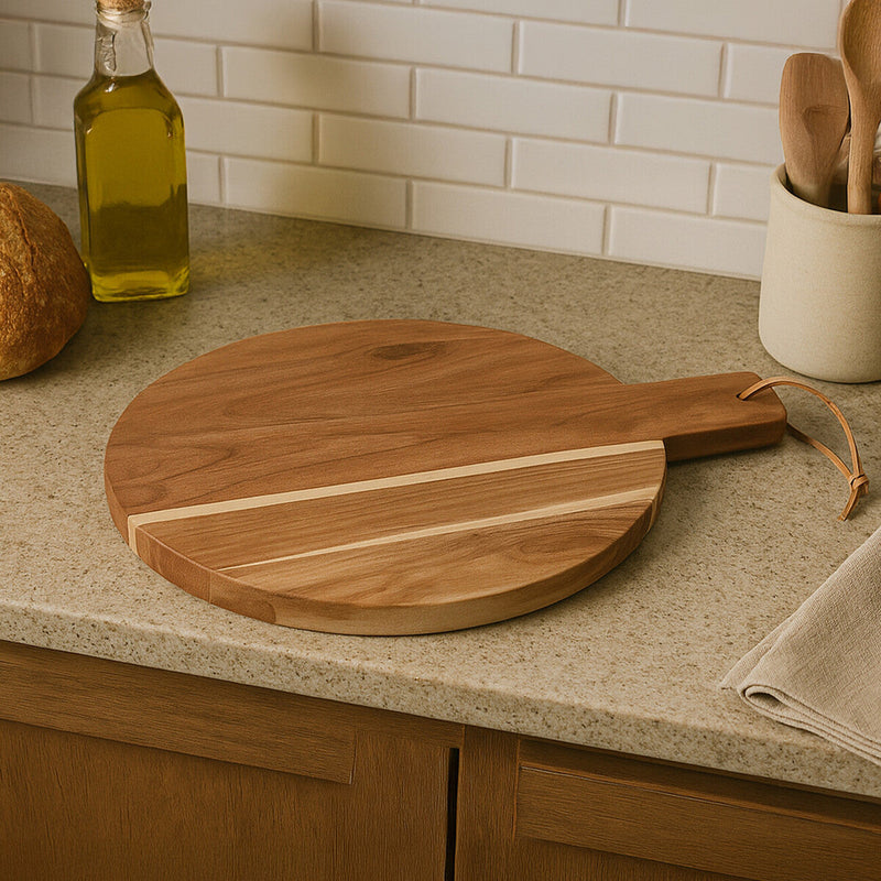 Medium Round Acacia Wood Chopping and Serving Board | Socorro