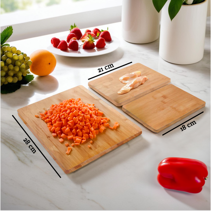 Set Of Three Bamboo Chopping and Serving Boards | Aleki
