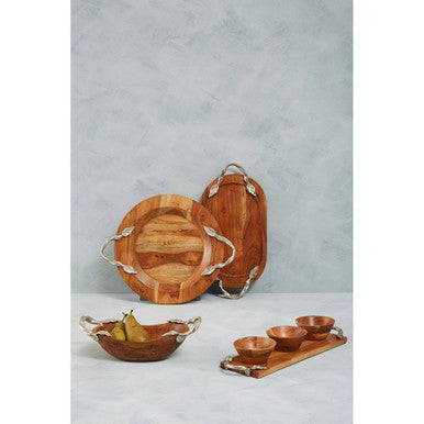 Acacia Wood Small Oval Bowl | Vine