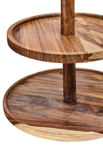 Sheesham Wood Two Tier Cake Stand | Kora