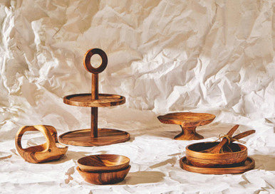 Large Round Sheesham Wood Tapered Salad Bowl | Rosi